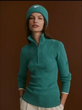 Varley- Lawson Half-Zip Knit- Deep Sea